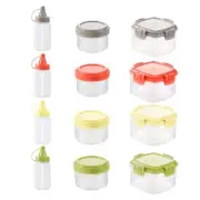 4Pcs Squeeze Bottles for Liquids Empty Spice Jars Ketchup Bottles Clear