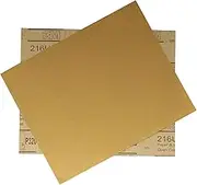 3M 320 Grit Gold Pre-Cut Sandpaper Aluminum Oxide Abrasive Sheet 9 Inch x 11 Inch (Set of 2)