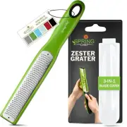 Premium Lemon Zester Grater with Handle - Orange, Garlic, Ginger, Nutmeg, Che...