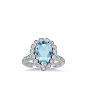 Gem Spark 14K 5.41 ct. tw. Diamond & Blue Topaz Ring