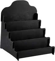Frediuo Card Display Stand Poster Organizer Shelf Stand Business Card Display Holder for Photo Table Cosmetics Brochure Holder Black