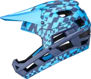 KALI 0211323226 DH Invader Helmet - LTD Glitch - Matte Navy/Cyan - XS-M