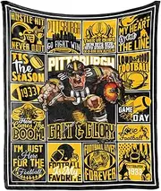 WTKBLAN Football Gifts Throw Blanket for Men Women Gifts for Football Fans Super Cozy Flannel Blanket Sofa Bed Couch 60"x50"
