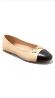 Women's Janie Ballet Flats with Memory Foam Insole Tan - A New Day Size 7