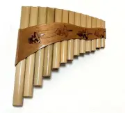 13 PIPES FLUTE NATURAL BAMBOO TUNABLE NAZCA LINES DESIGNS FROM PERU