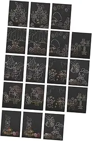 18pcs Scratch Easter Ornaments Scratch Off Cards Easter Hanging Art Crafts