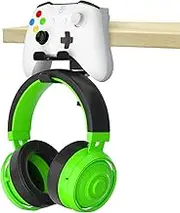 Gamepad Controller Stand & Headphone Holder Under Desk Headset Hook for Xbox One, Ps4, Ps3, Ps5, Dualshock, Switch, Steelseries, Steam & More,Adjustable and 360° Rotatable,Aluminum Holds 22 Lbs