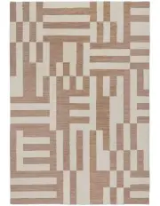 [LOOPSIE] Kijo Geometric Lines Washable Rug in Cream