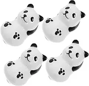 Anneome 4pcs Panda Shape Ceramic Chopstick Holder Rack Stylish Kitchen Accessory for Dining Multifunctional Design Material Present for Home Decor and Gatherings