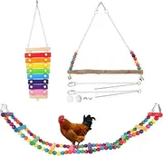 COLLBATH 1Set Parrot Chew and Swing Accessories for Chickens Fun Playground for Bird Exploration Durable and Safe Design for Cage Decoration and Present