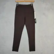 Jones & Co Leggings Women's Small Brown Tummy Control Skinny Leg Activewear NWT