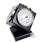 15cm Black Weather Station Cube With Barometer Thermometer & Hygrometer By FISCH