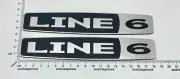 Line 6 Speaker Badges LARGE Silver Incised Acrylic PAIR Self Stick