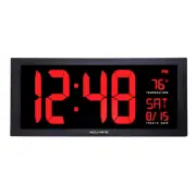 AcuRite Large Digital LED Oversized Wall Clock Date Temperature Fold-Out Stand 1