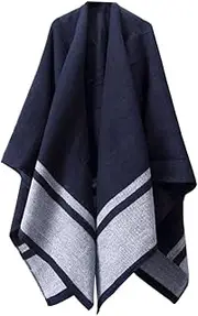 [Holibanna] Thickened Retro Shawl for Men Knitted Scarf Double-sided Stripe Pattern Warm Shawl Stylish Female Head Scarf