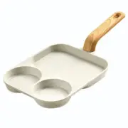 Non Stick Egg Frying Pan 3 Section Breakfast Cooking Pan + Heat Resistant Handle