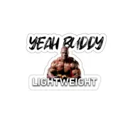 Ronnie Coleman Motivational Sticker "Yeah Buddy" (White/Transparent)