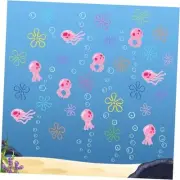 Jellyfish Bubbles Wall Decal, Underwater World Background Decoration Ocean