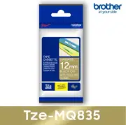 Brother Label Tape Tze-MQ835 12mm Black on Satin Gold Laminated Genuine Qty 20ea