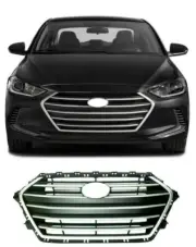 NEW FRONT BUMPER RADIATOR BLACK & GRAY GRILLE CENTER FOR ELANTRA SEDAN 2017 -18 (for: Hyundai)