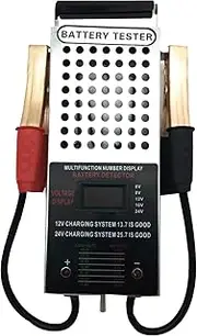 Battery Load Tester, Car Battery Load Tester 6/8/12/16/24V Digital Voltmeter LED Indicator and Alligator Clips for All Batteries Car, RVs, Motorcycles, ATV, Boats