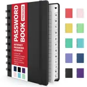 Password Book with Individual Alphabetical Tabs, 4" x 5.5" Small Password Not...