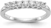 [Diamond2Deal] Women's 14K White Gold 7-Stone Diamond Wedding Band Ring 0.35 cttw