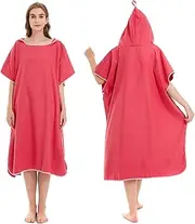 Changing Robe Poncho Towel with Hooded for Beach Swimming Surfing Wetsuit Changing, Quick Dry Lightweight Microfiber Towelling Robe for Adults Men Women