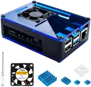Raspberry Pi 4 Case with Fan Cooling , 4 Pcs Aluminum Heat Sinks , Case for Rasp