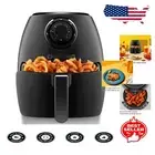 Sleek Black Healthy Air Fryer - Programmable 3.6 Quart with Timer & Auto Shutoff