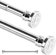 Stainless Steel Extendable Shower Curtain Tension Rods, Telescopic Clothes Rails for Bath Closet Hanging, Adjustable Lengths from 105-300cm
