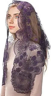 Mantveil Catholic Chapel Veils for Women: Christian Flower Lace Mantilla Veils Catholic Church Head Coverings Latin Mass