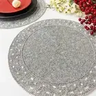 Set of 6, Luxury Handmade bead placemat, living room table decoration, beaded