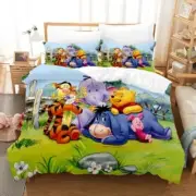 Pooh Bear And Friends We Will Be Friends Forever Christmas 3D Quilt Bedding Set