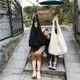 下殺 免運 精品 正品 促銷ins慵懶風帆布包 日系 復古 簡約女韓國個性寬帶系帶單肩斜挎大袋