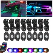 AUXBEAM 8 Pods 12V RGB LED Rock Light Underbody Glow Lamp Remote Control ATV UTV