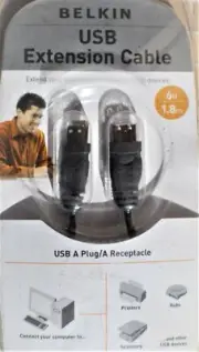 Belkin F3U134V06 USB Extension Cable 6FT A/A EXTENSION CABLE A-M/F DSTP