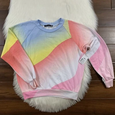 Wildfox Women's Size Small Rainbow Galactic Junior Sweatshirt Top