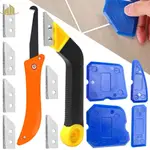 GROUT REMOVAL CAULKING TOOL SET WITH TILE GROUT SAW HOOK CUT