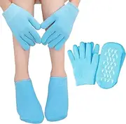 Moisturizing Glove and Sock, Gel Spa Moisturizing Therapy Sock ＆ Glove, Soften Repairing Dry Cracked, Hands Feet Skin Care, Effective in Repair Dry and Chapped Hands and Feet Skin Care(4 PCS/Blue)