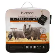 Bianca Woolly Comforts Australian Wool Quilt 550gsm Super King Bed White Bedding