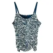 NEW TORRID Stretch Mesh Crop Shirred Cami Tank Top Zebra White Women’s Size 4X