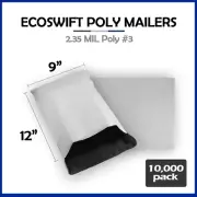 10000 9x12 EcoSwift Poly Mailers Plastic Envelopes Shipping Mailing Bags 2.35MIL
