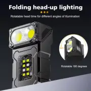 Portable Mini Flashlight LED COB Magnetic Work Torch Light USB Rechargeable