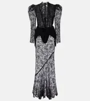 [Alessandra Rich] Alessandra Rich Lace gown AU 10 black