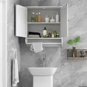 CostwayBathroom Wall Cabinet with 2 Doors and Adjustable Shelf-White