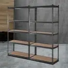 2 PCS Warehouse Steel Storage Rack 5 Tier Garage Tool Organiser Heavy Duty Grey