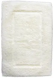 Luxury Border Cotton Bath Mat Cream