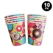 Donuts Theme 250ml 9 OZ Paper Cups 10PK - Kids Birthday Party Tableware