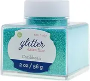 Sulyn Extra Fine Caribbean Glitter Stacker Jar, 2 Ounces, Non-Toxic, Stackable and Reusable Jar, Blue Green Glitter, SUL51827